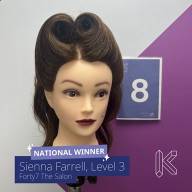 Kleek Apprenticeships Hairdressing Competition National Winner, Sinna Farrell, Forty7 The Salon