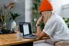Girl Using Laptop CV
