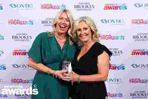 Managing Director, Tina, and Head of Curriculum & Development, Mandy, with the award for Best Apprenticeship in Hair & Beauty