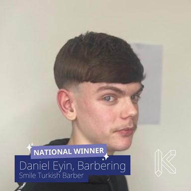 Kleek Apprenticeships Hairdressing Competition National Winner, Daniel Eyin, Smile Turkish Barber Hexham